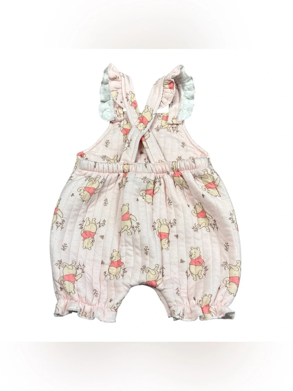 Disney Baby Winnie the Pooh Pink Bubble Romper 12M Ruffle Sleeveless Bodysuit